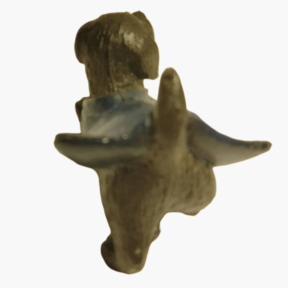 Miniature Toy Dog  Black Blue Cape Dollhouse - Picture 6 of 10